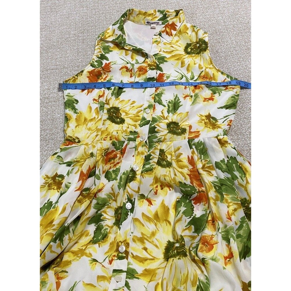 Womens Vintage db Fit & Flare Collared Floral Lined Dress Size 12 - Picture 6 of 16
